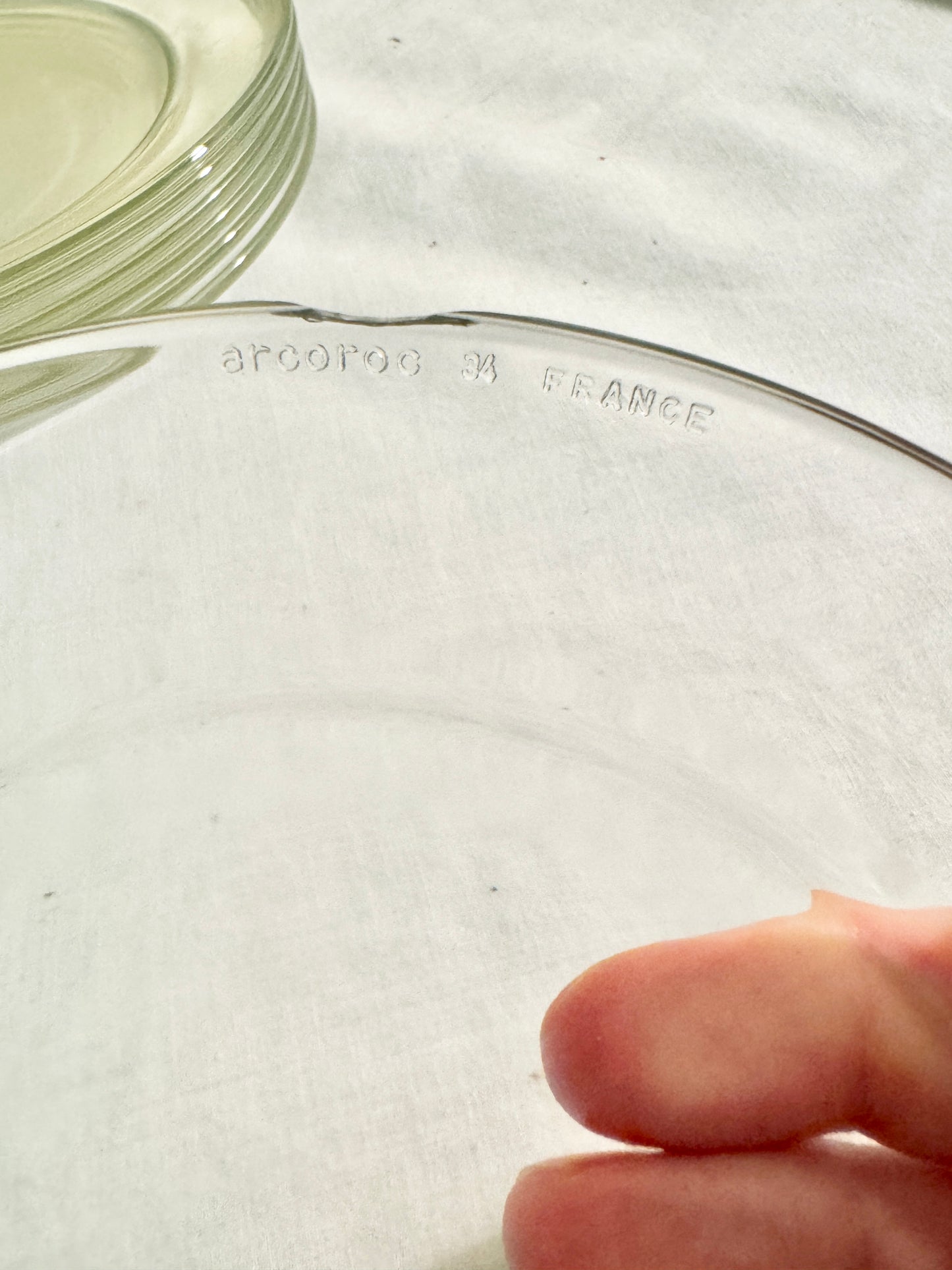 Set of 7 French Glass Plates