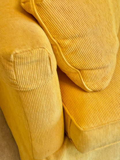 Yellow Corduroy Fabric Sleeper Sofa