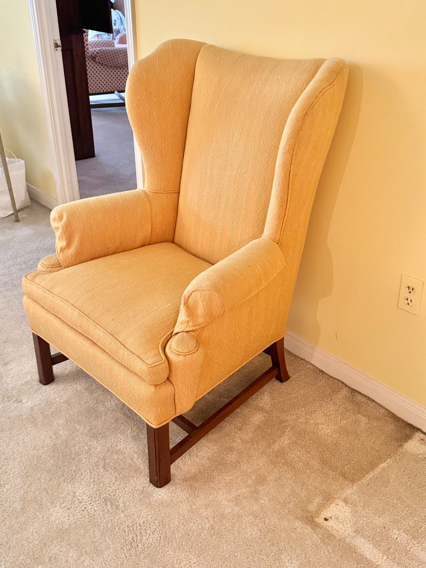 Yellow Wing Back Chair