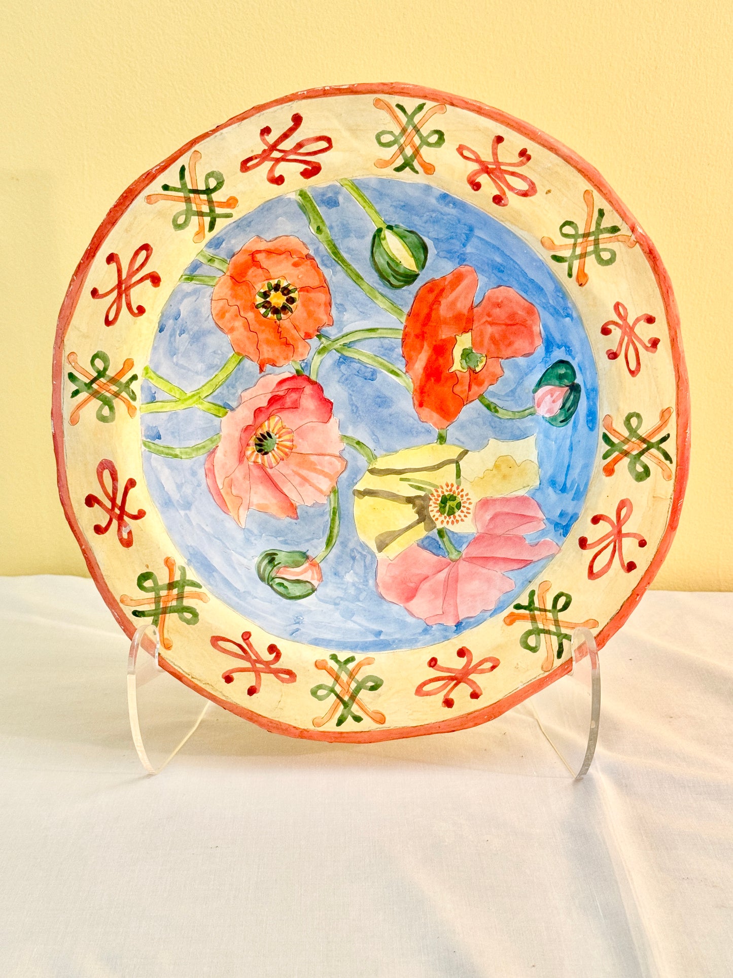 Paper Mache Plate with Stand