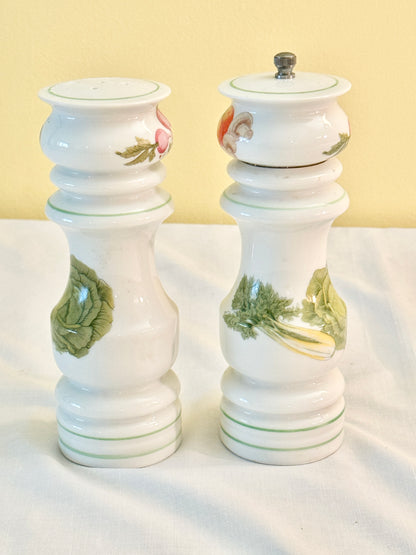 Pair of Vegetable Salt and Pepper Shakers