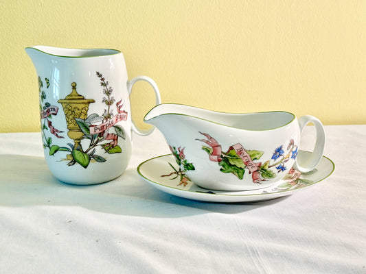 Set of 2 Royal Worcester “Country Kitchen” Gravy Bowl and Pitcher