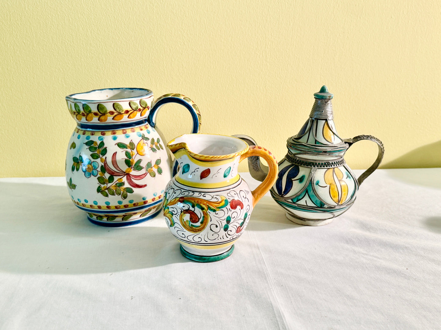 Set of 2 Pitchers and 1 Teapot