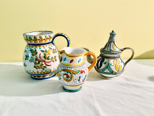 Set of 2 Pitchers and 1 Teapot