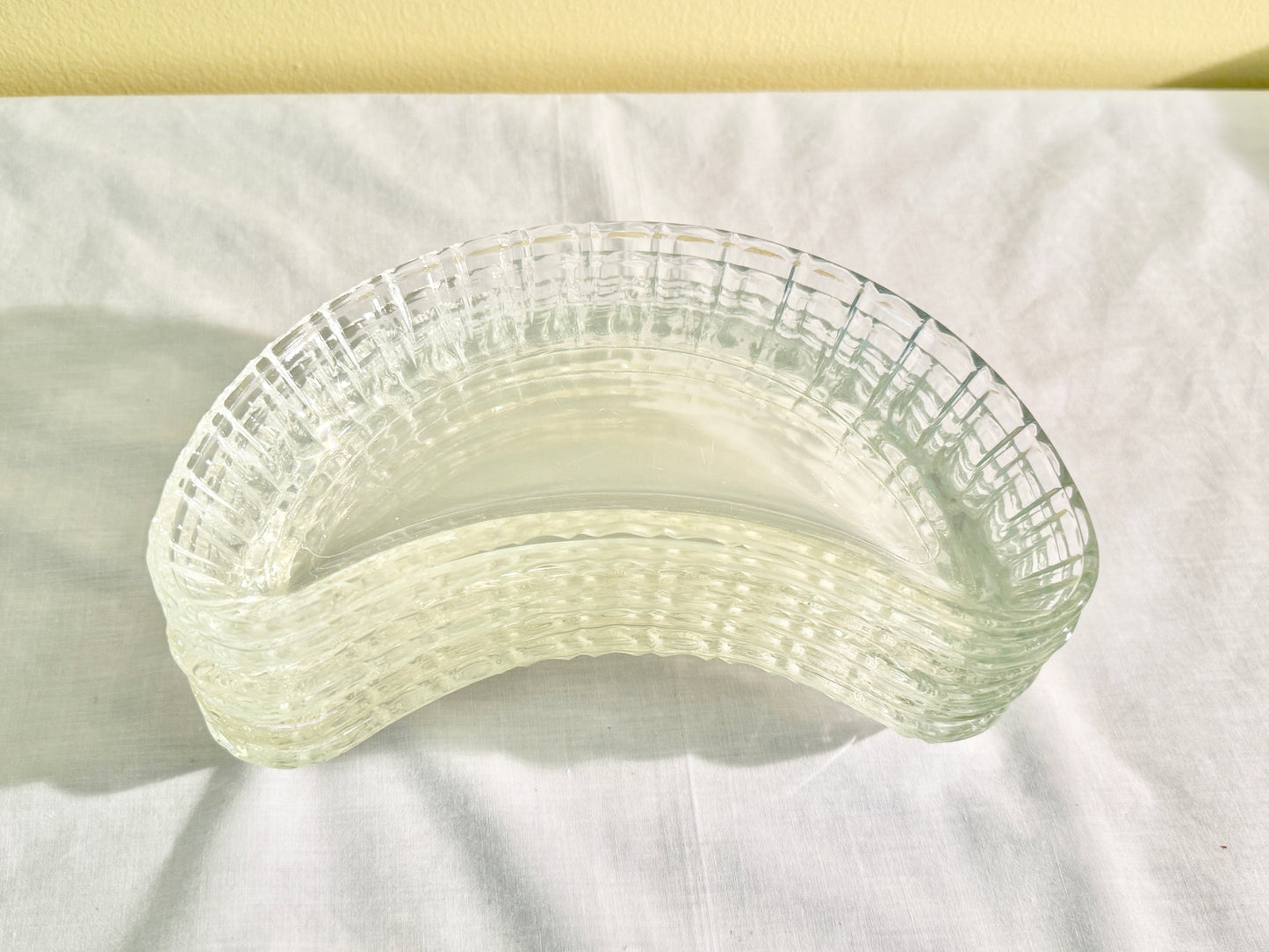 Set of 6 Glass Semi Circular Dishes