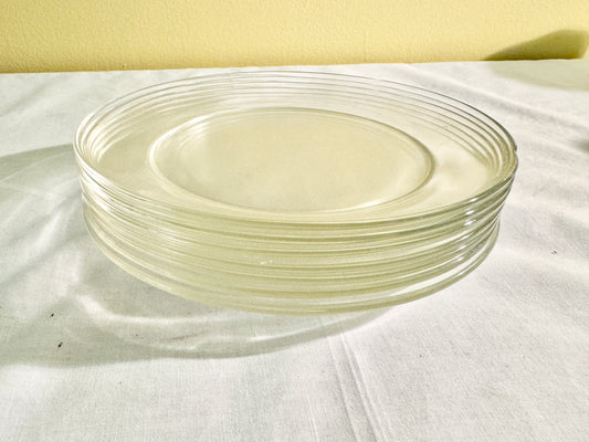 Set of 7 French Glass Plates