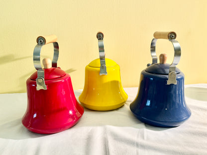 Set of 3 Enamel Teapots