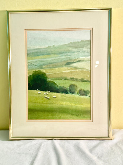 Framed Watercolor GA Vinnage