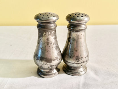 Pair of Pewter Salt and Pepper Shakers