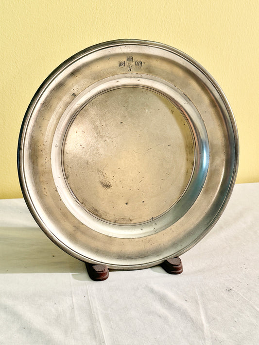 Pewter Plate with Stand