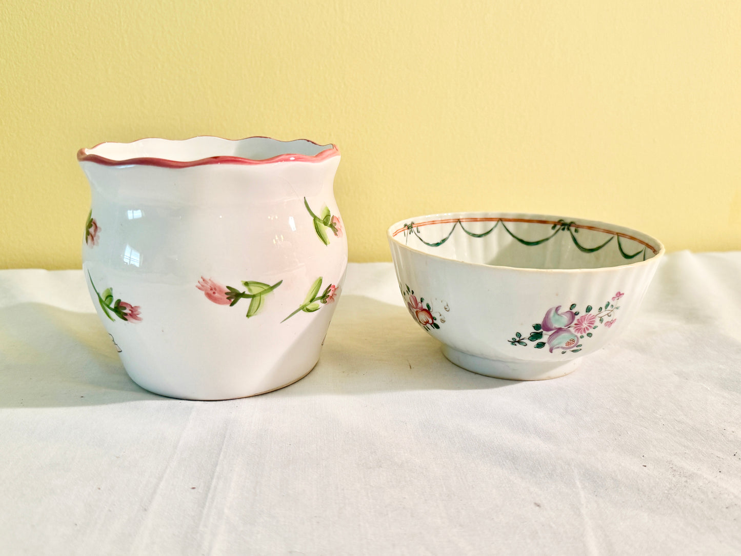 Pair of Floral Vase and Bowl