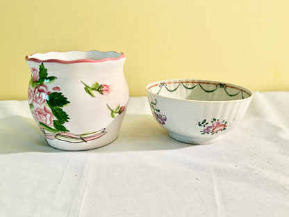 Pair of Floral Vase and Bowl