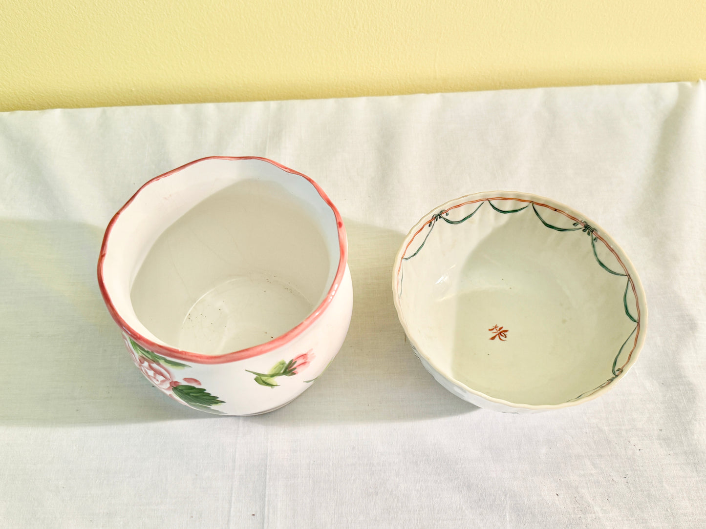 Pair of Floral Vase and Bowl