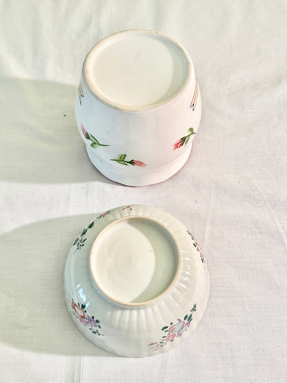 Pair of Floral Vase and Bowl