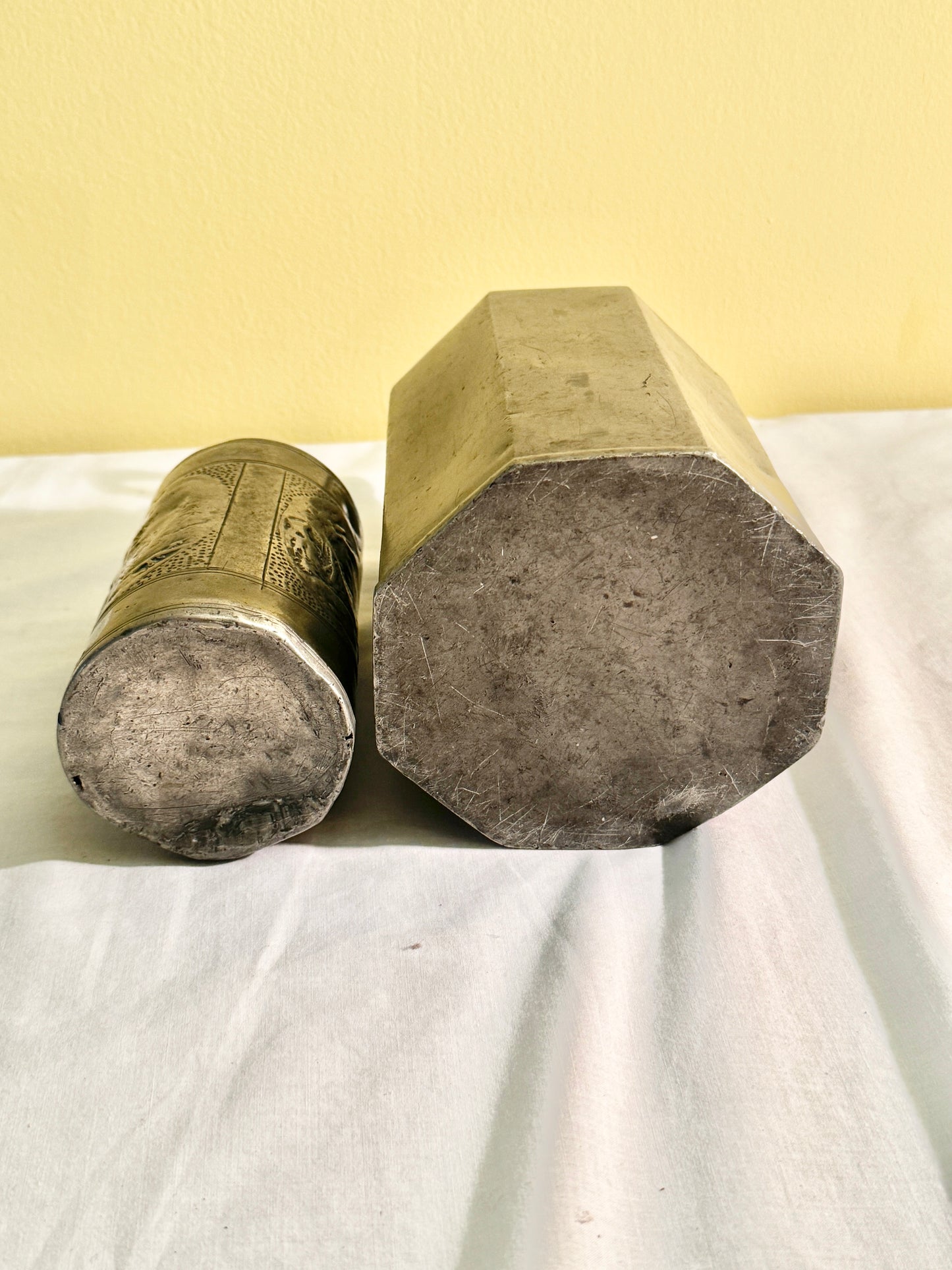 Pair of Pewter Containers