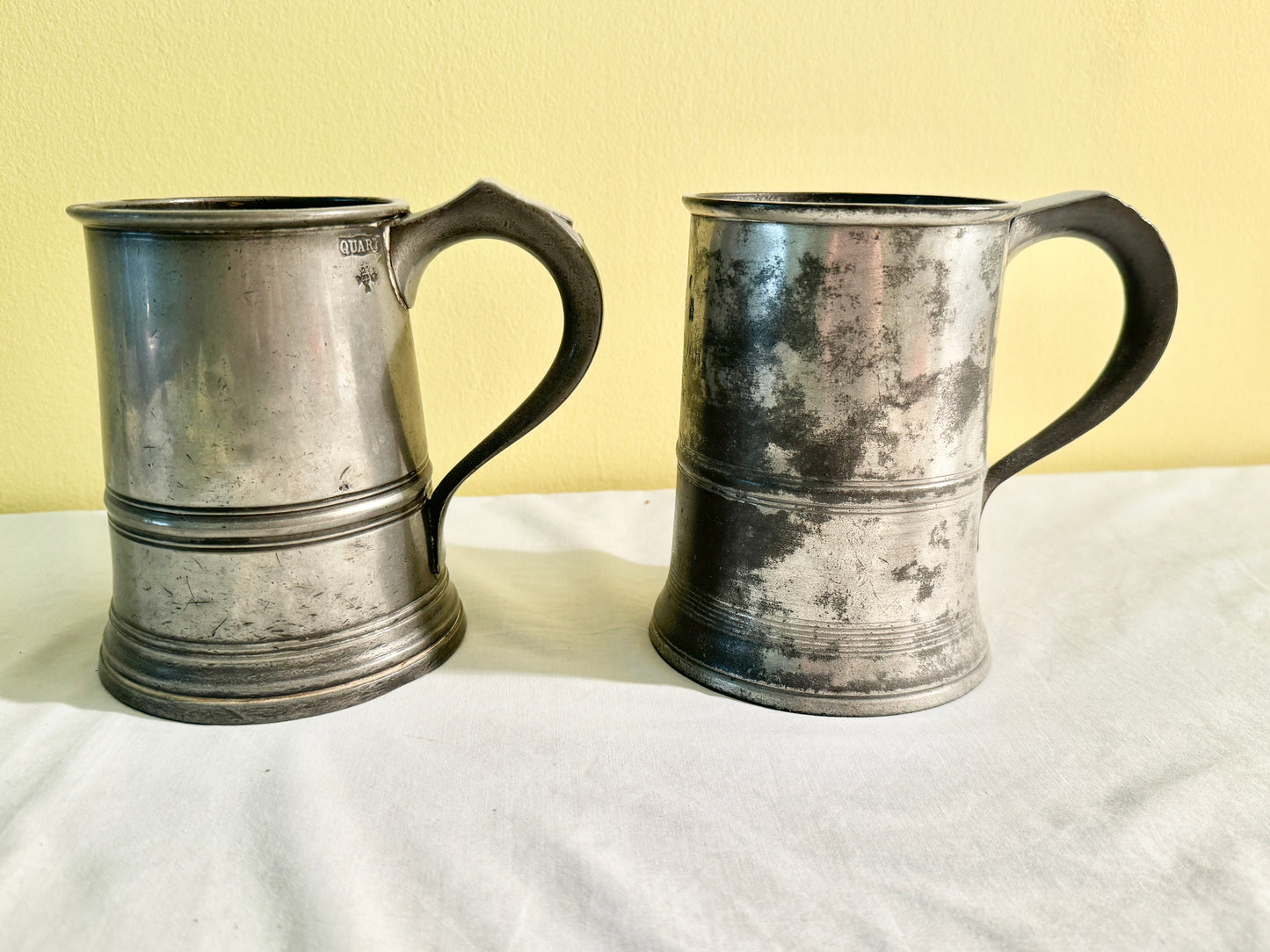 Pair of Pewter Quart Mugs