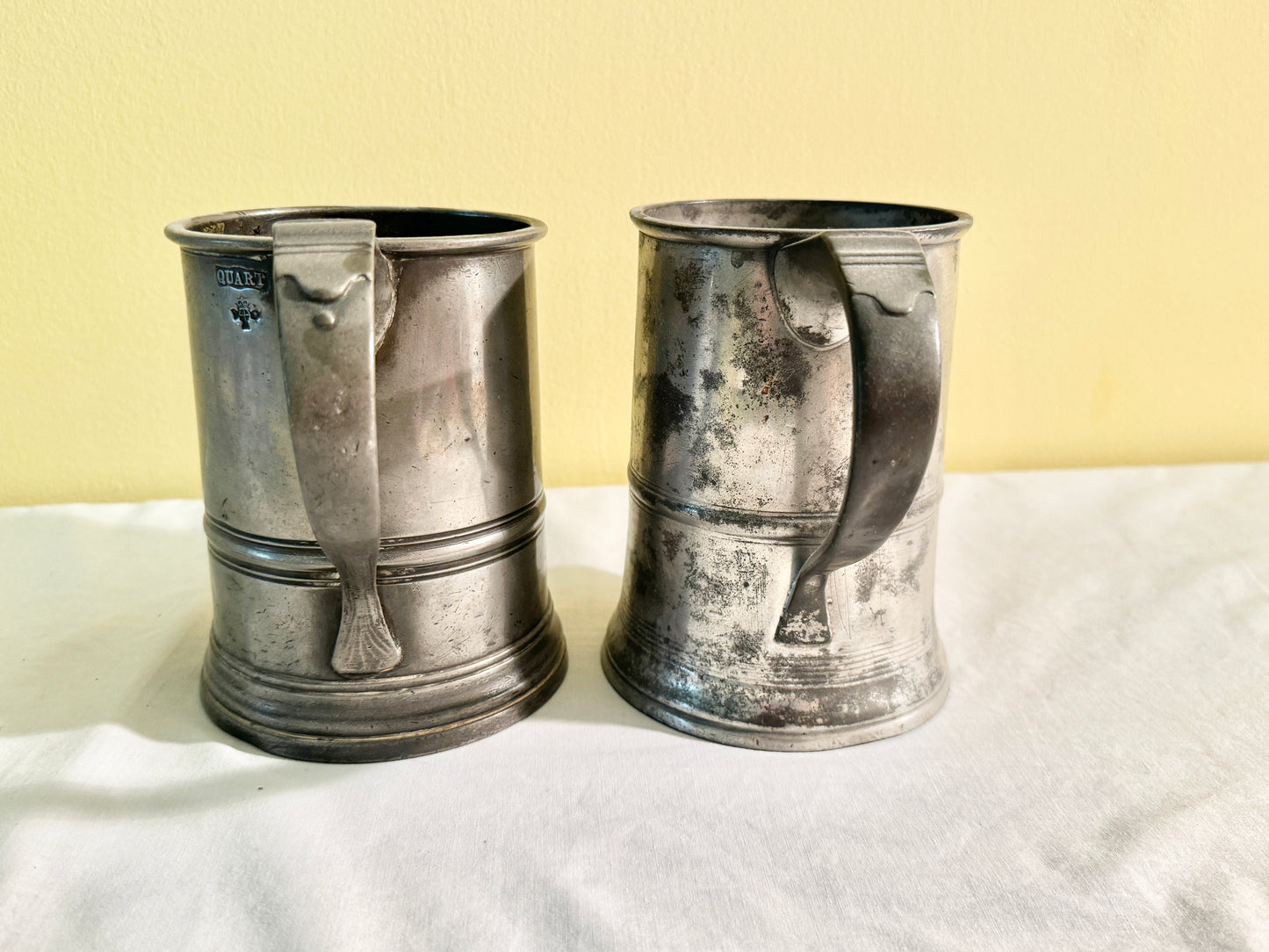 Pair of Pewter Quart Mugs