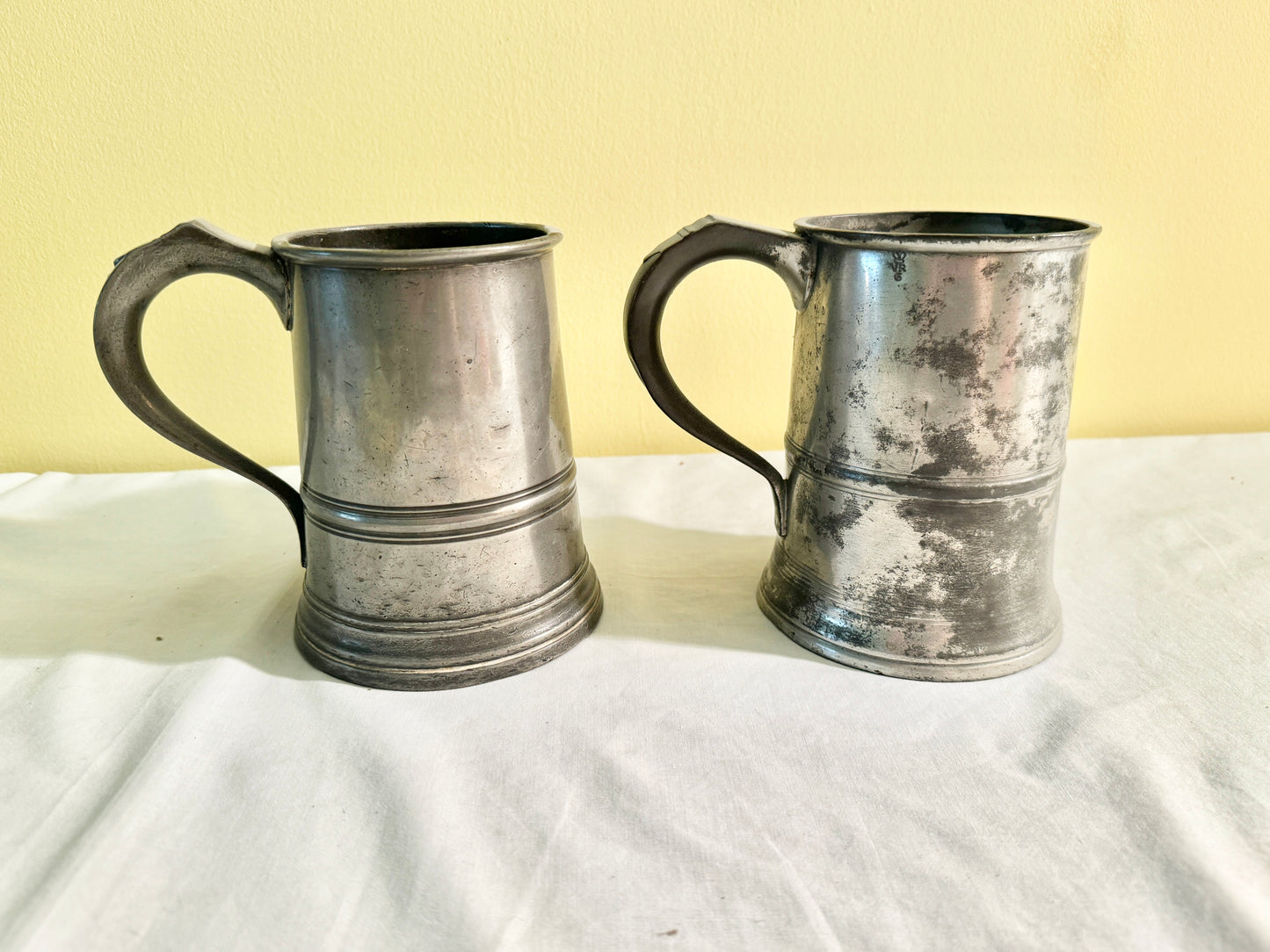 Pair of Pewter Quart Mugs