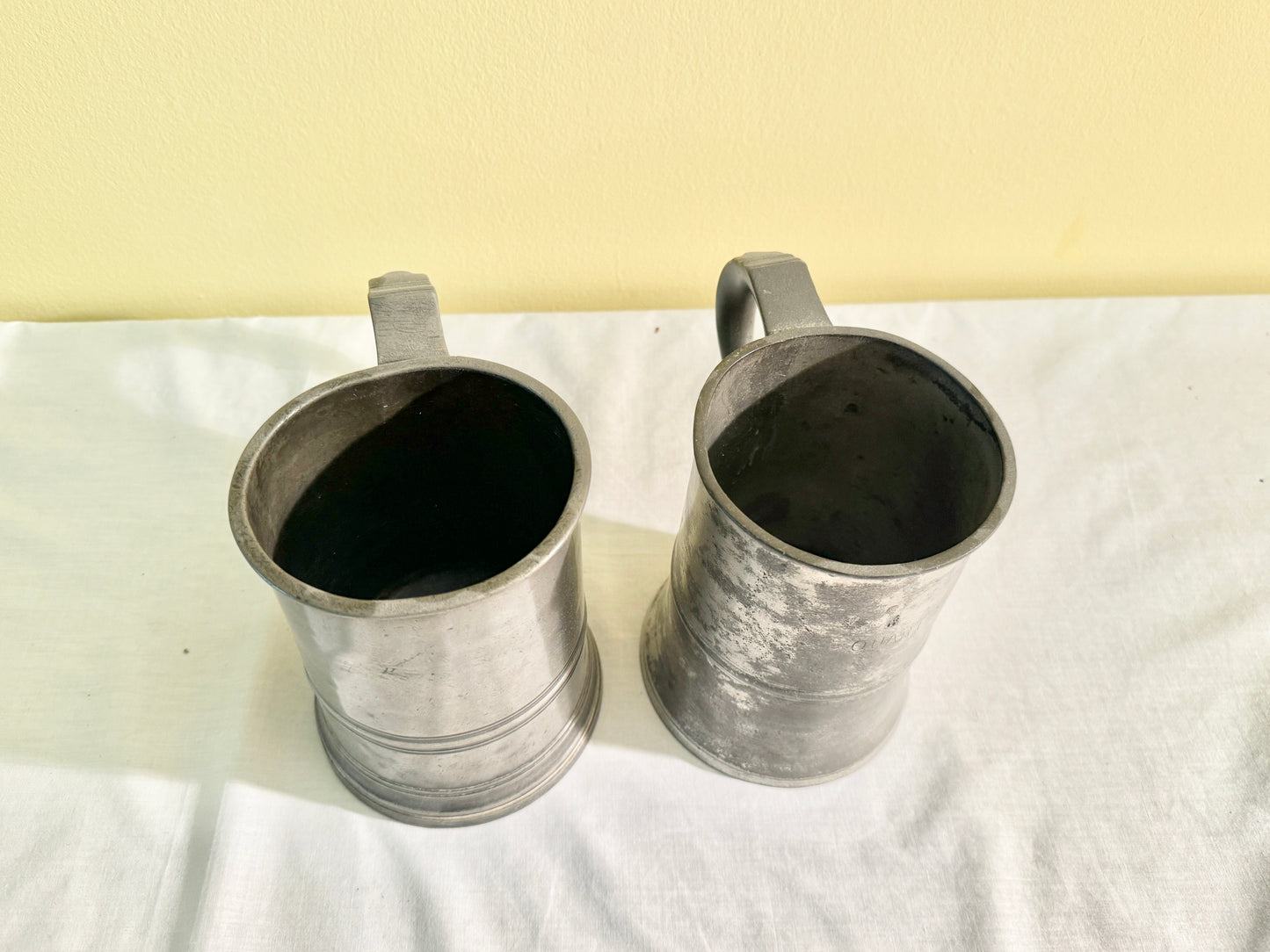 Pair of Pewter Quart Mugs