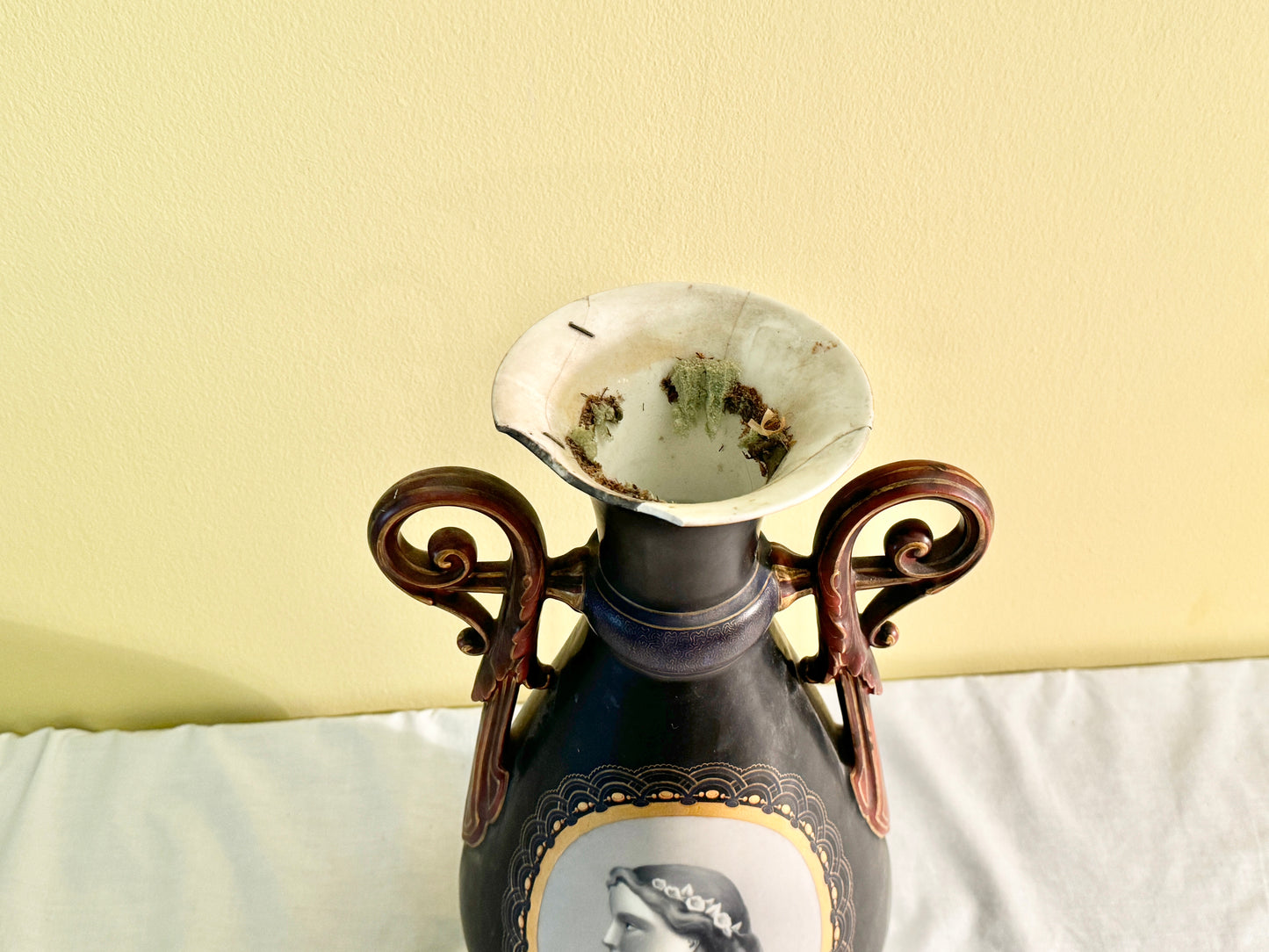 Antique Black Neoclassical Vase