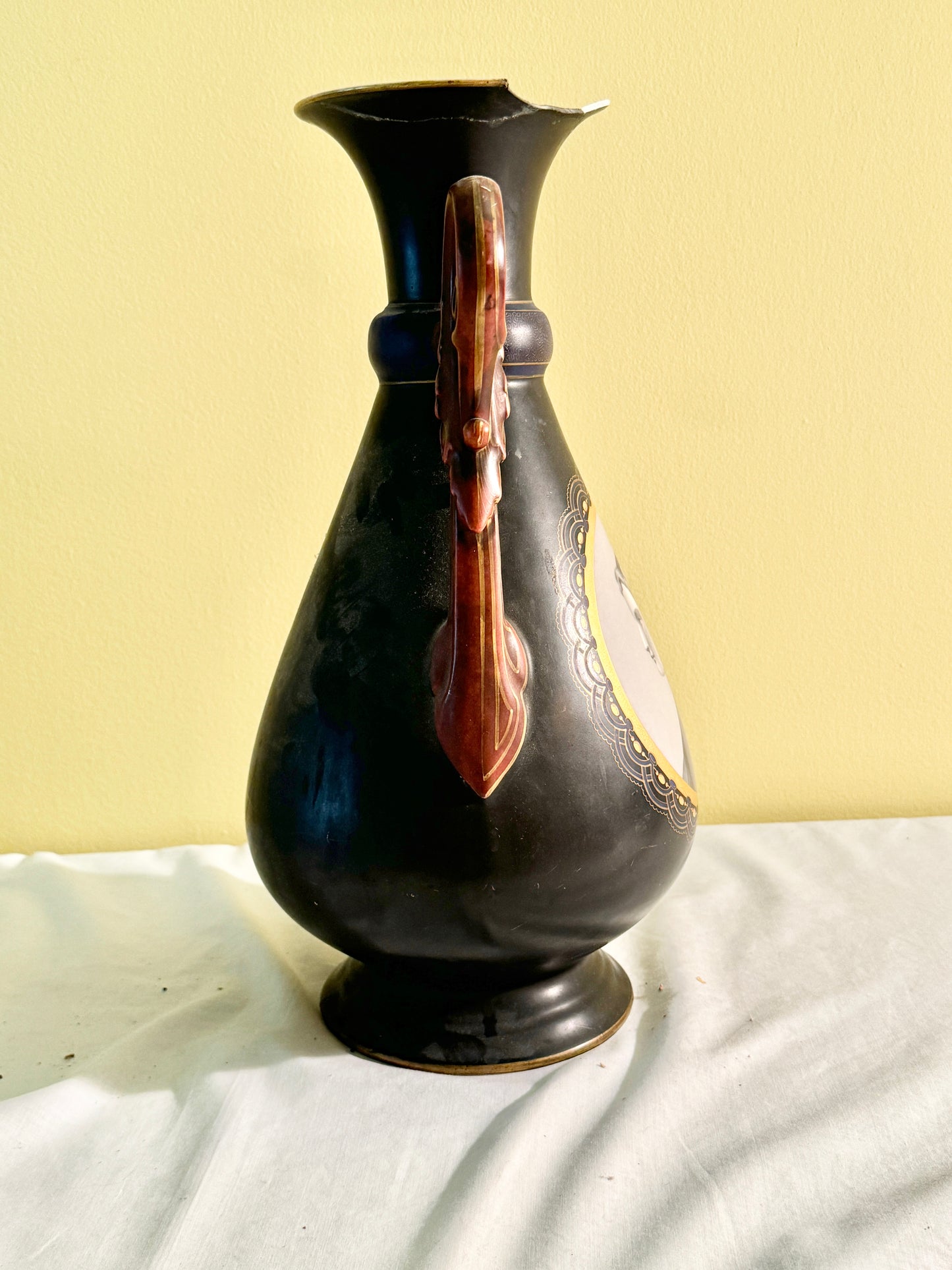 Antique Black Neoclassical Vase