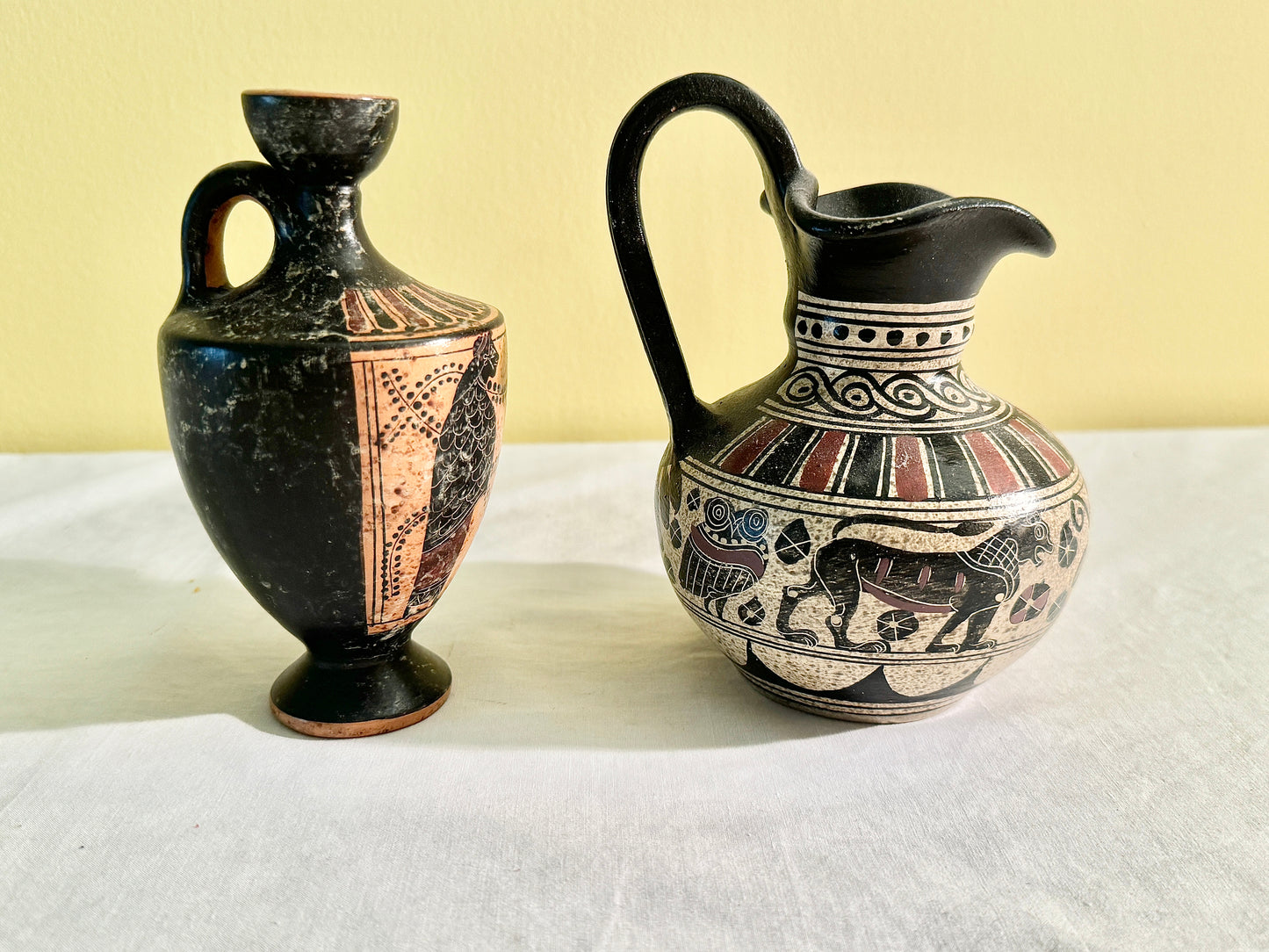 Pair of Black Greek Urn/Vases