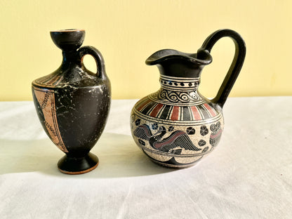 Pair of Black Greek Urn/Vases