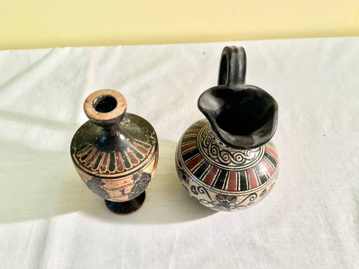 Pair of Black Greek Urn/Vases