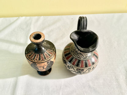 Pair of Black Greek Urn/Vases