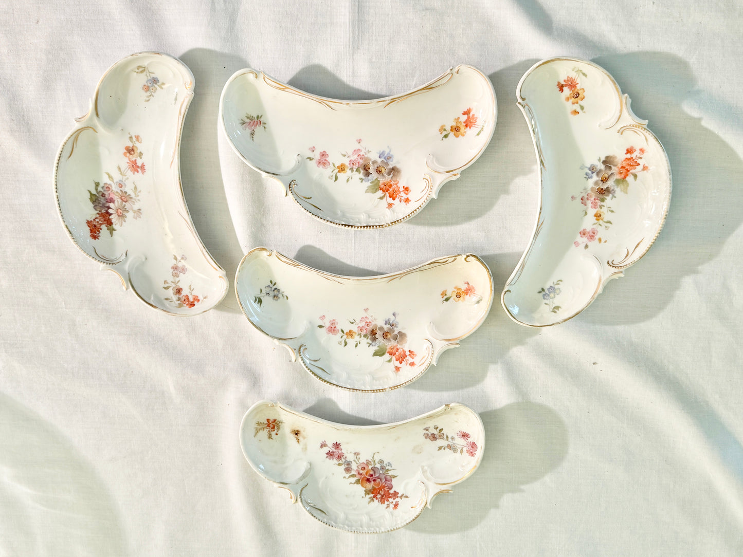 Antique Set of 5 Bone Plates