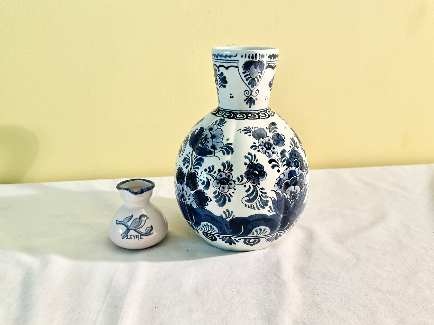 Set of 2 Blue and White Pitchers