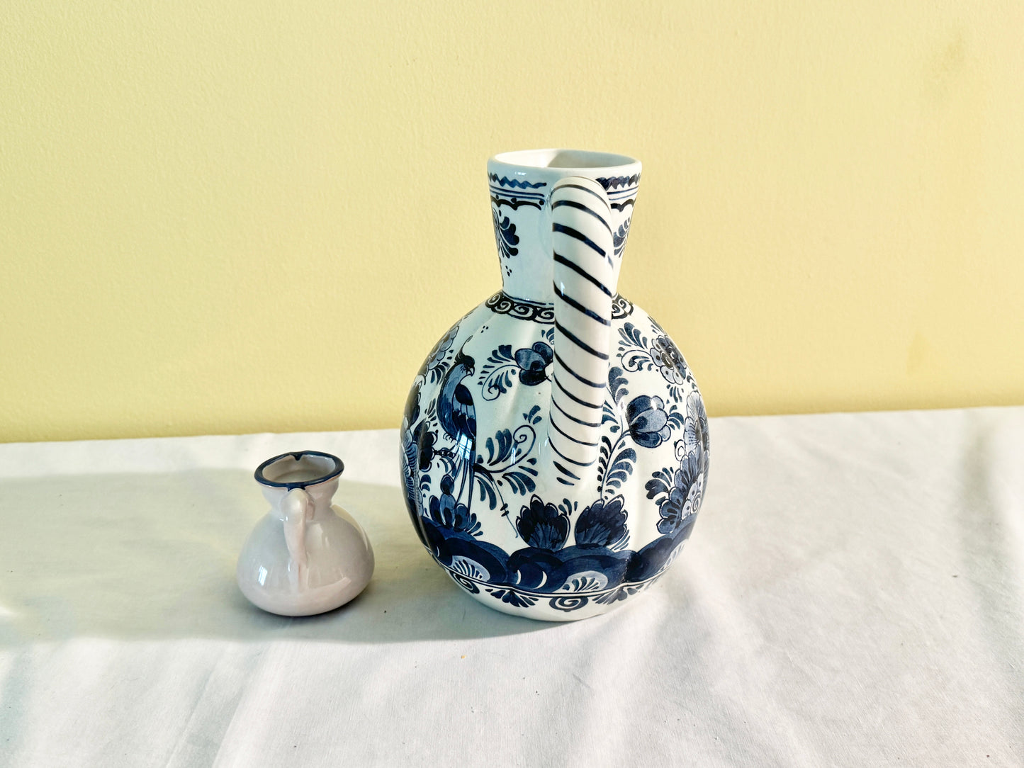 Set of 2 Blue and White Pitchers