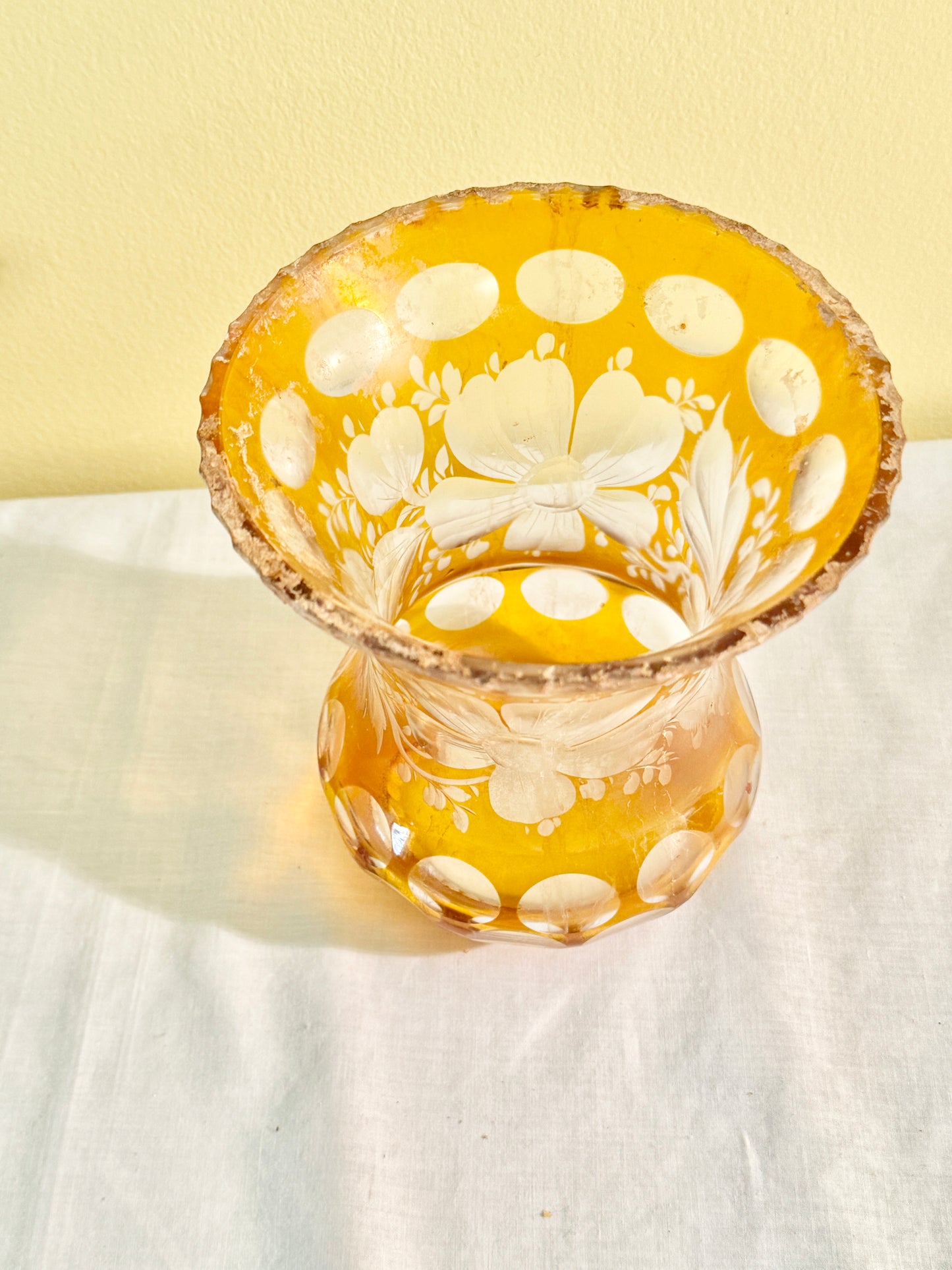 Yellow Glass Vase