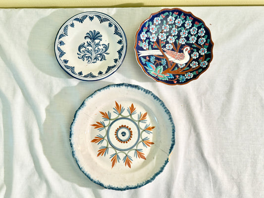 Set of 3 Folk Style Plates