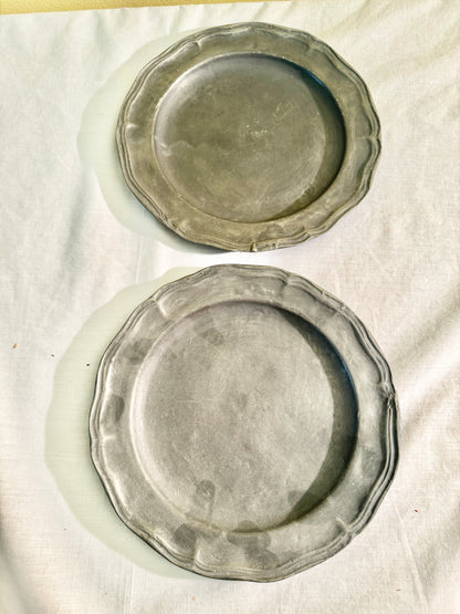 Pair of Pewter Plates