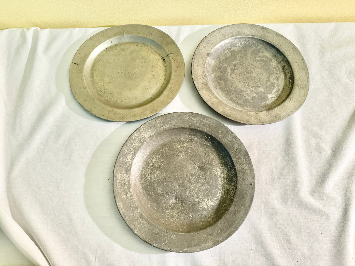 Set of 3 Pewter Plates