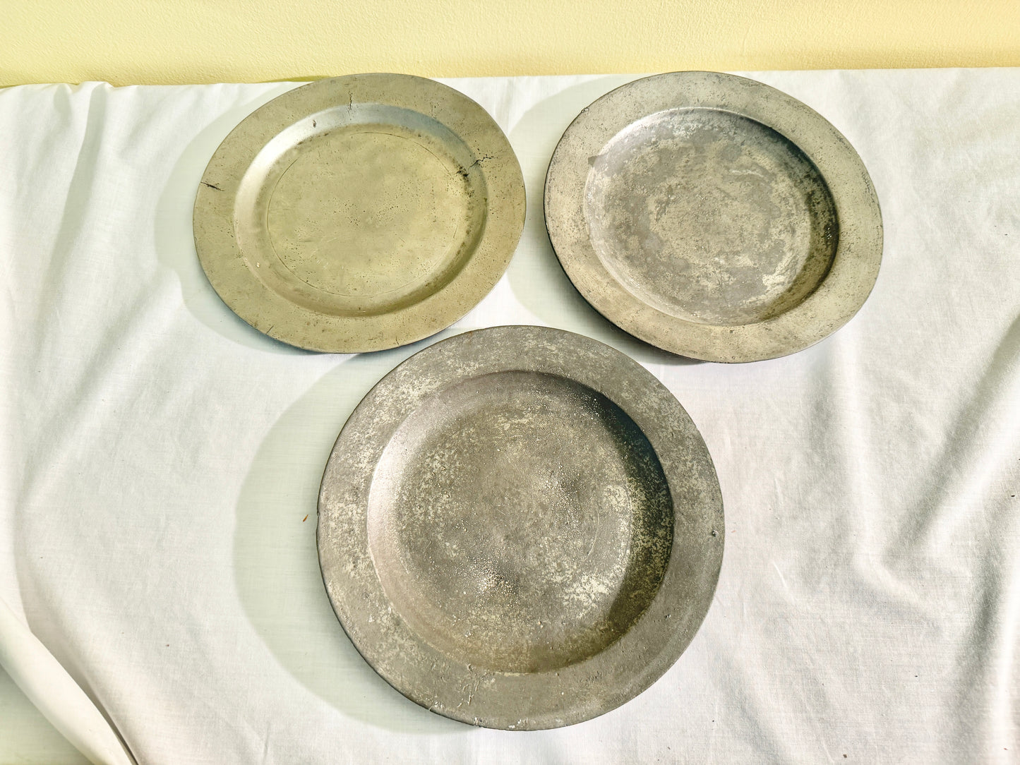 Set of 3 Pewter Plates