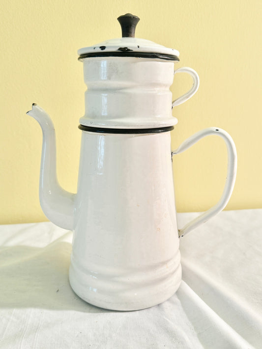 Vintage Enamel Coffee Pot