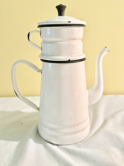 Vintage Enamel Coffee Pot