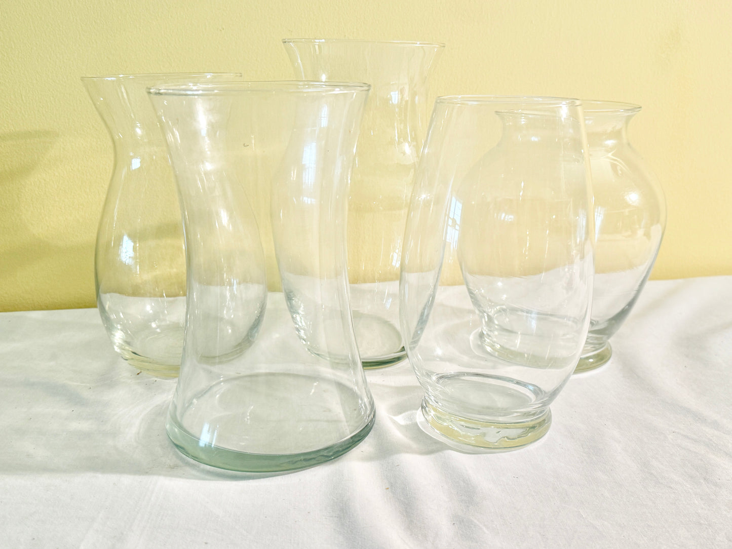 Set of 5 Glass Vases