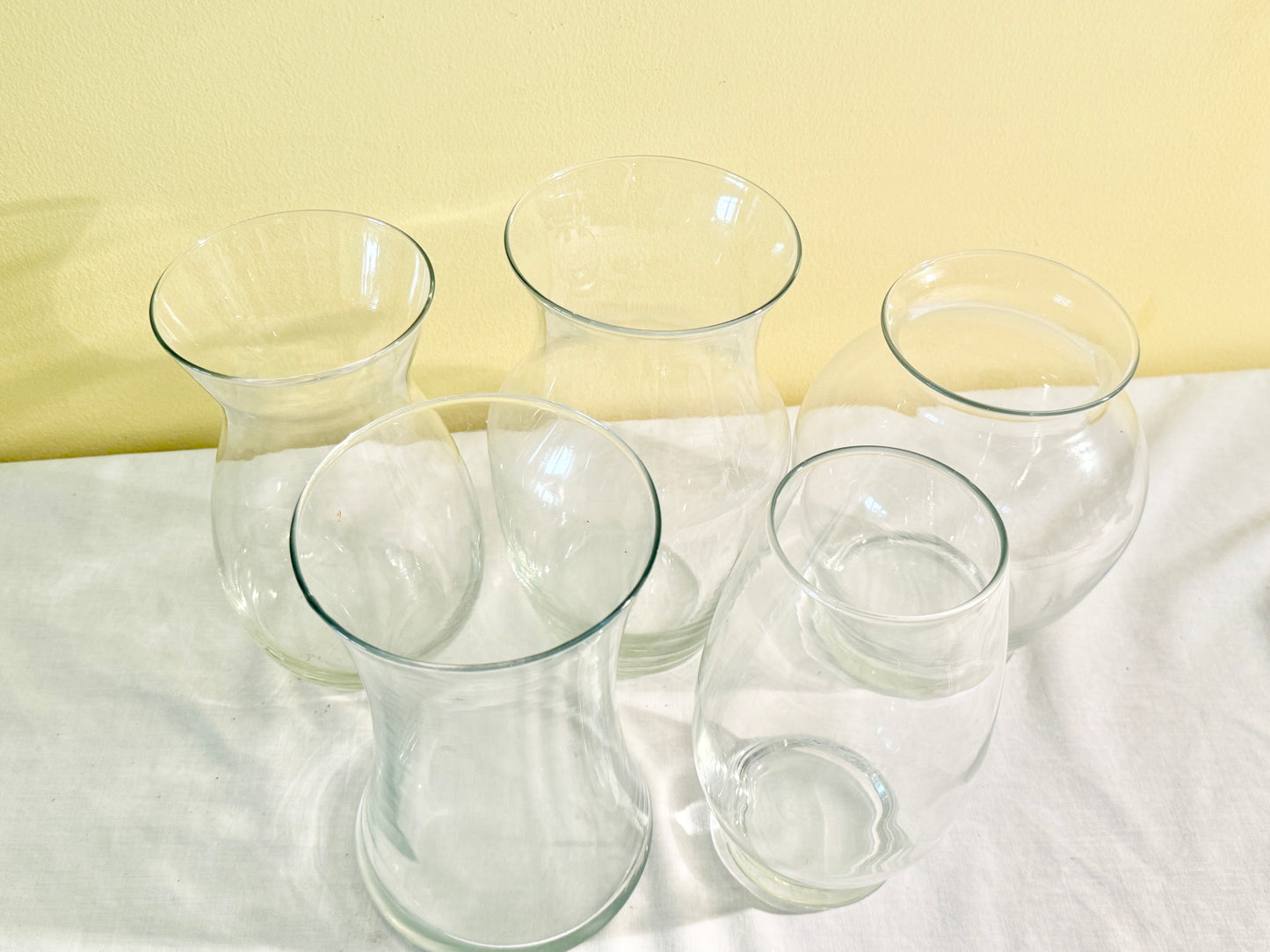 Set of 5 Glass Vases