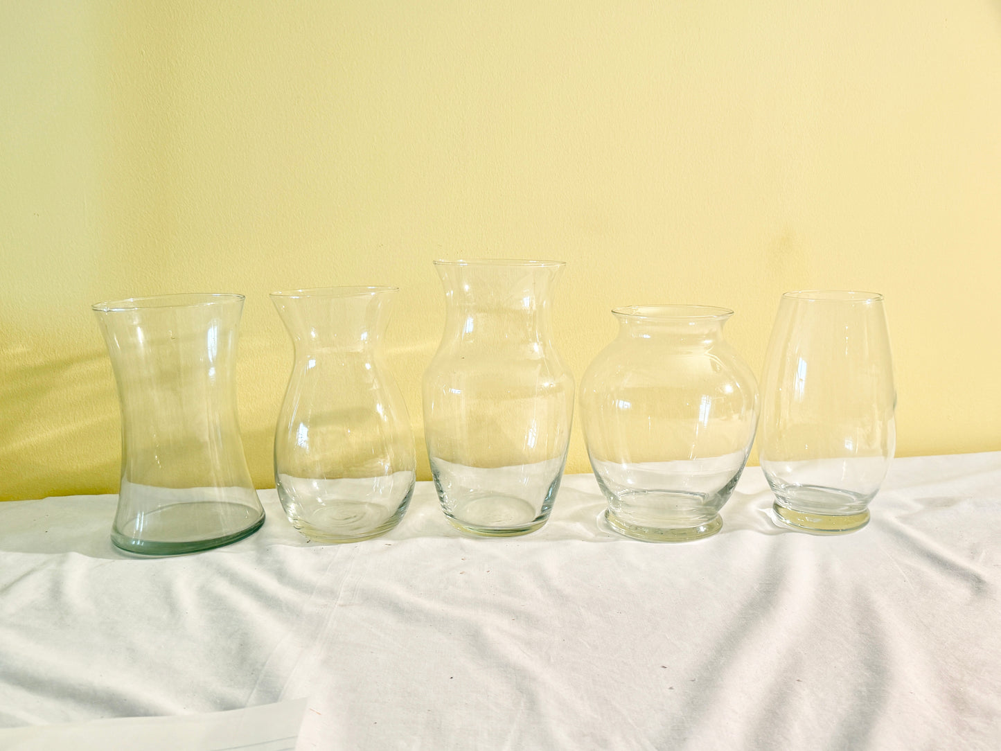 Set of 5 Glass Vases