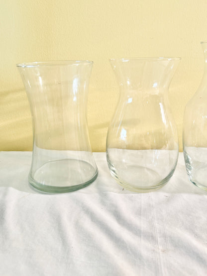 Set of 5 Glass Vases