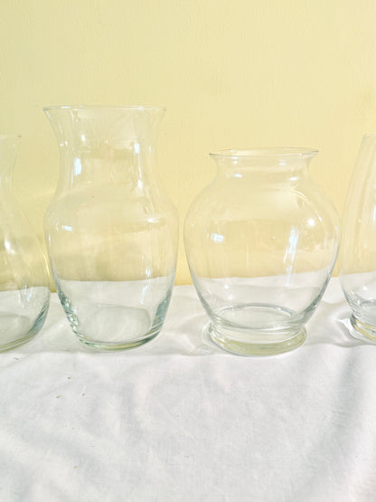 Set of 5 Glass Vases