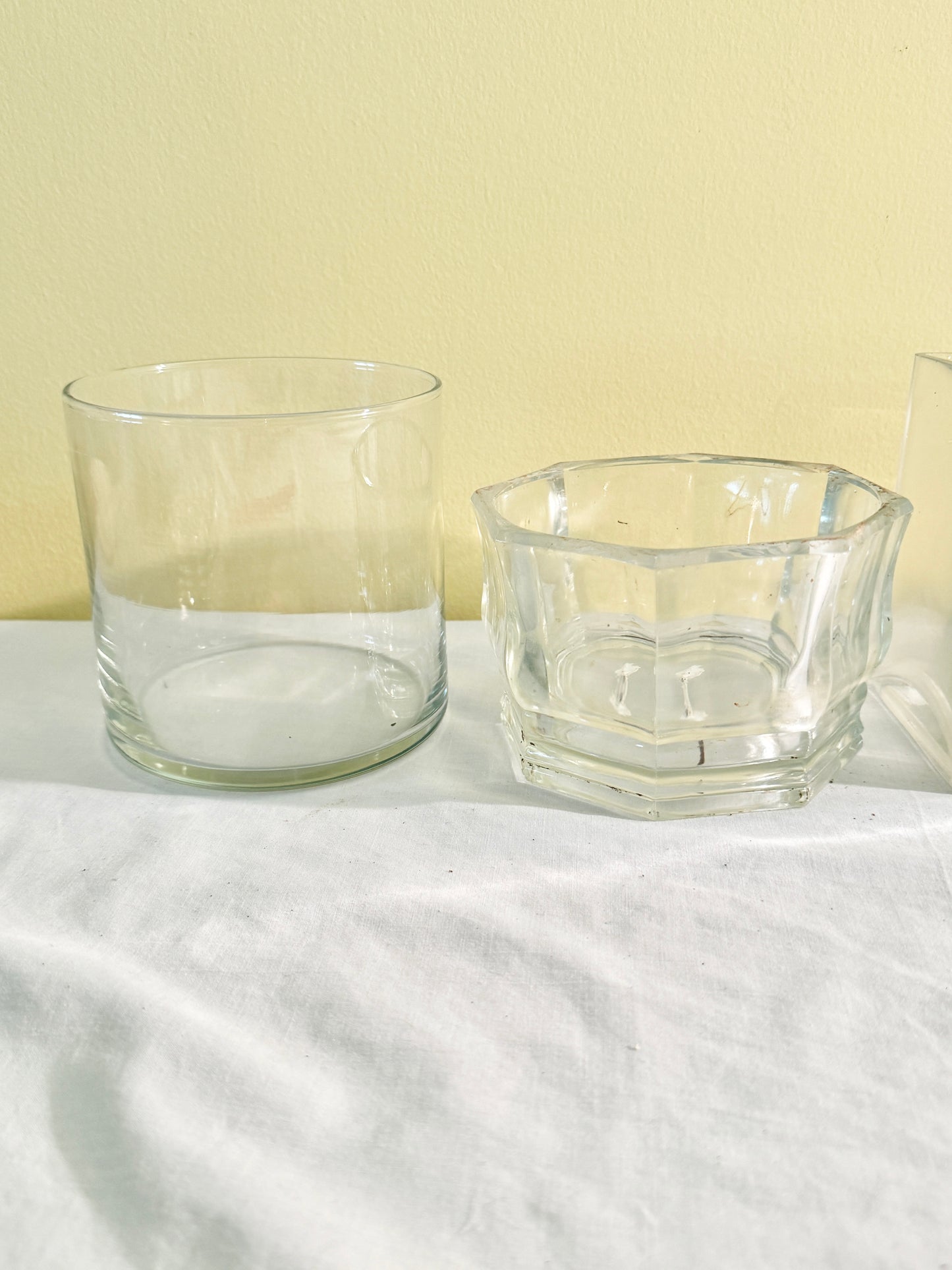 Set of 5 Square Glass Vases