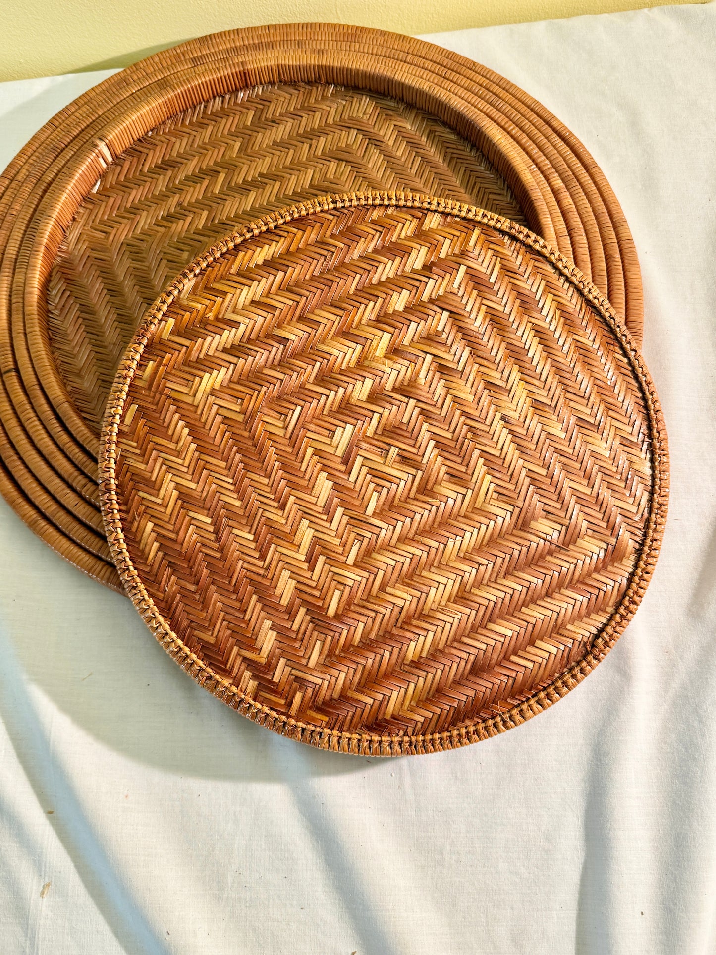 Set of 9 Wicker Boho Nesting Trays