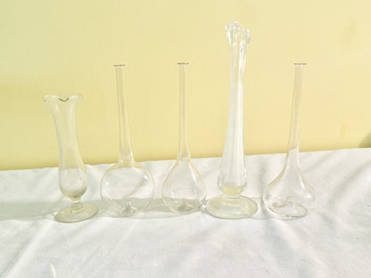 Set of 5 Glass Vases