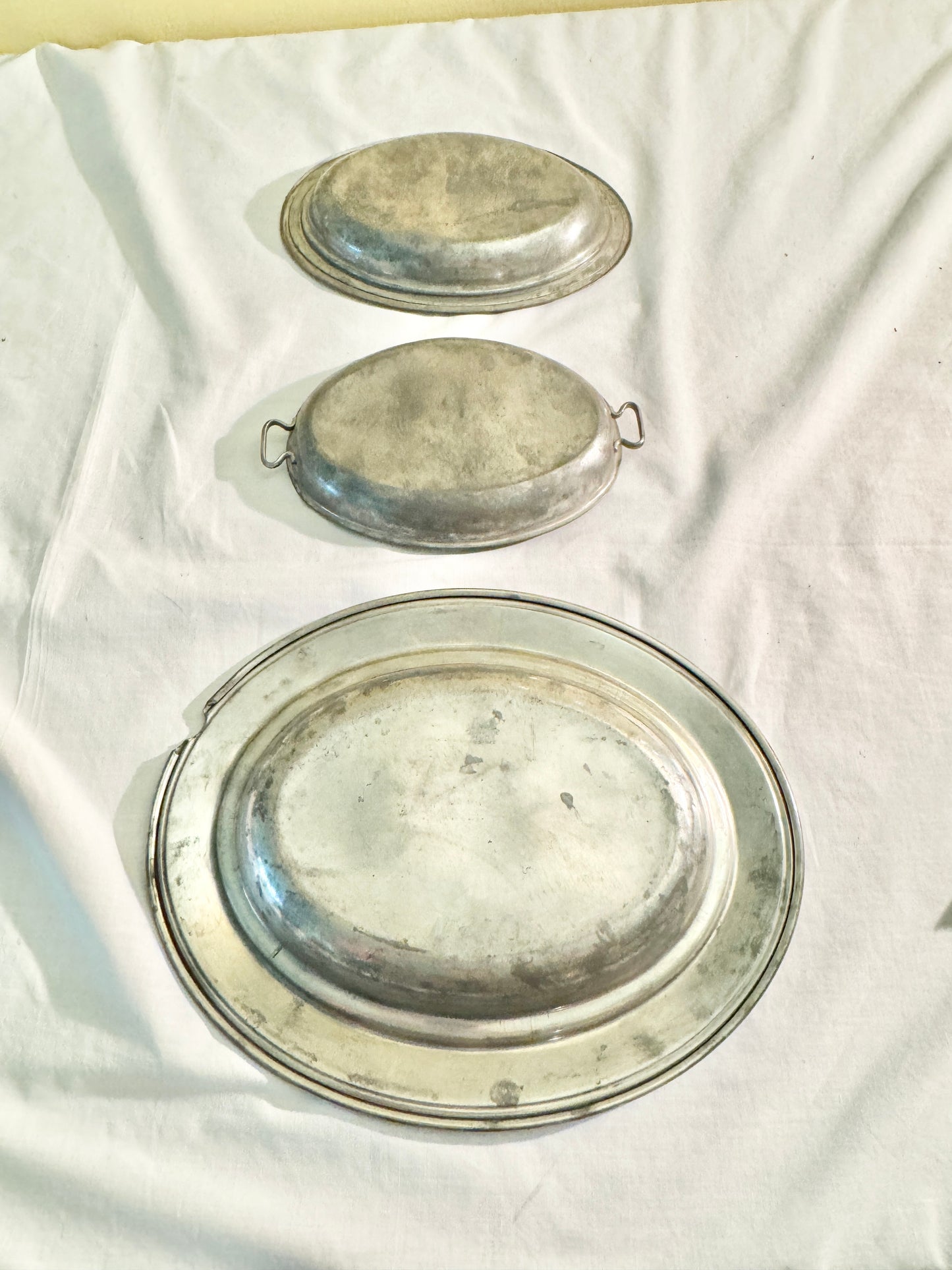 Set of 3 Pewter Trays