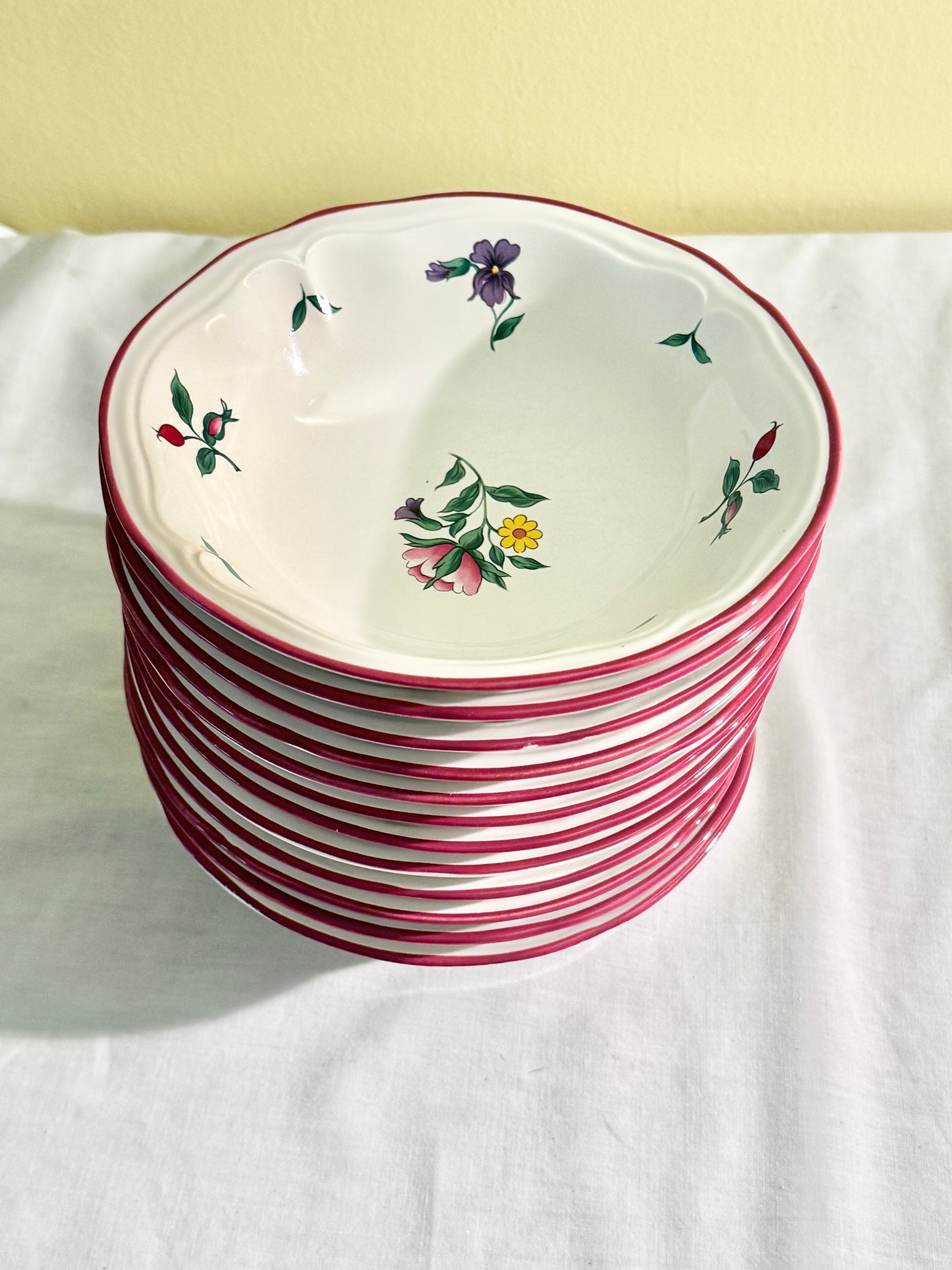 Set of 12 Rosalyn Pattern Intl China Bowls