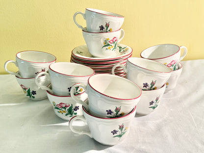 Set of 24 Teacups and Saucers Rosalyn by Carlton Varney